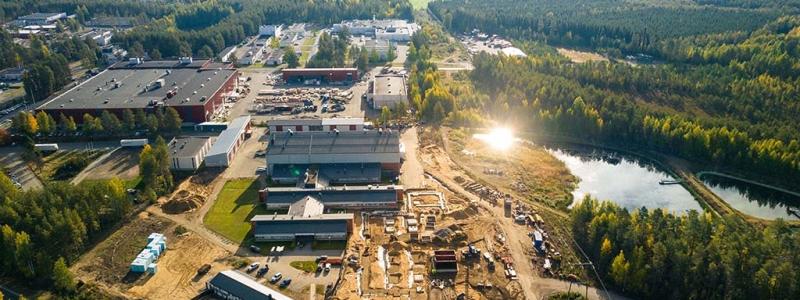 Flygfoto över GTK Mintec-området i finländska orten Outokumpu. Foto: Finlands geologiska undersökning / Matti Immonen