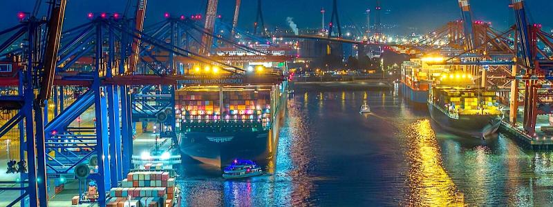 Tysklands största exporthamn i Hamburg. Foto: The Port of Hamburg