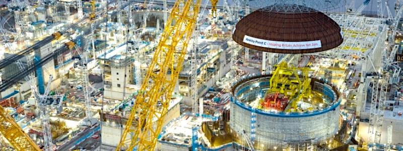 Kärnkraftverket Hinkley Point C under uppbyggnad i Storbritannien. Foto: EDF Energy