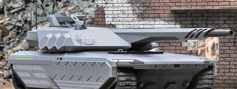 En avbildning av Hyundai Rotems nästa generations stridsvagn, vars initiala design presenterades nyligen. Stridsvagnen använder ett hybridsystem som kombinerar en dieselmotor med vätgasbränsleceller,: Hyundai Rotem
