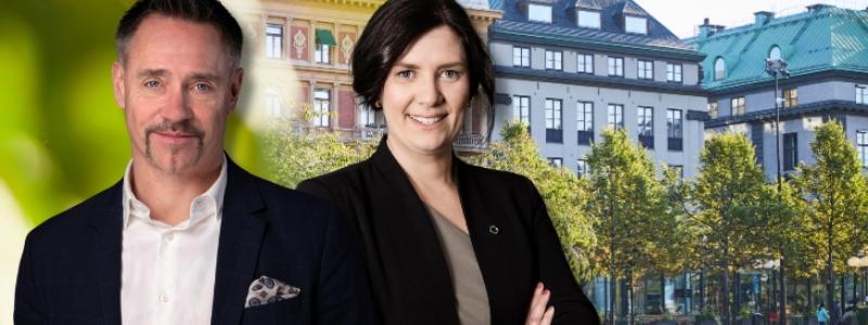 Johnny Sjöström, vd för SSAB, och ny ordförande för Jernkontoret, och Frida Morell, Vice President HR Strategy på Outokumpu, som är vald till ny ledamot. Foto: SSAB och Outokumpu