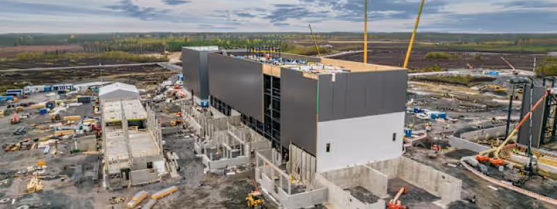 Magnetiskt avfall uppstår vid Kelibers anrikningsverk i Päiväneva i Finland. Arkivbild från byggarbetsplatsen. Foto: Keliber