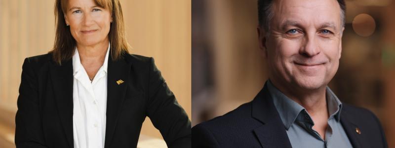 Kristina Sundin Jonsson, kommundirektör, och Lorents Burman (S), kommunstyrelsens ordförande. Pressbild: Skellefteå kommun