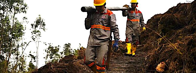 Prospektering vid Mocoa-fyndigheten i Putumayo, södra Colombia. Fyndet kan bli ett av de största kopparprojekten i landet. Foto: Libero Copper & Gold Corporation.