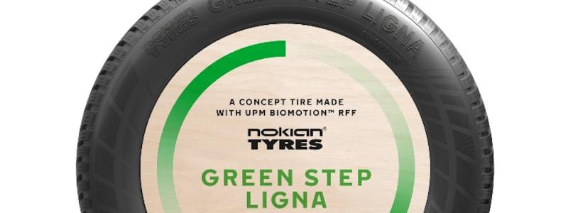 Nokian Tyres konceptdäck.Enligt en initial testserie från Nokian Tyres visar ersättning av dessa fyllmedel med UPM BioMotion™ RFF potential för mer hållbara däck. Nokian Tyres blir den första däcktillverkaren att integrera UPM:s förnybara fyllmedel i sitt konceptdäck. Foto: Nokian Tyres