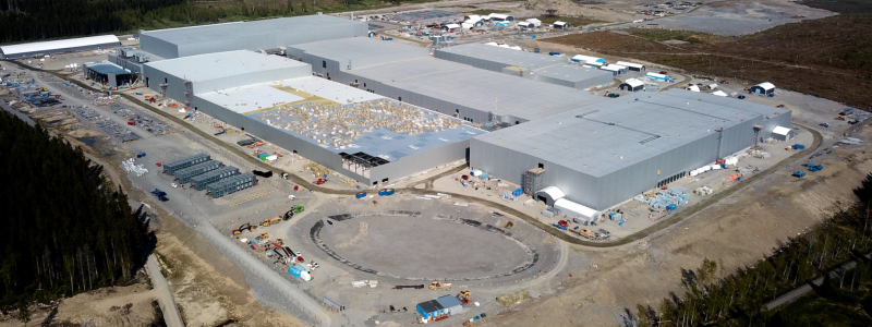 Nothvolts fabrik i Skellefteå. Bild: Northvolt