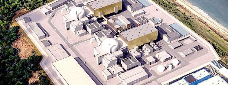 Så kan det nya kärnkraftverket Sizewell C komma att se ut. Bild: Sizewell C