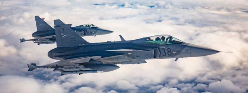 Saab har tagit emot en beställning på ytterligare fyra Gripen C-stridsflygplan till Ungern. Foto: SAAB