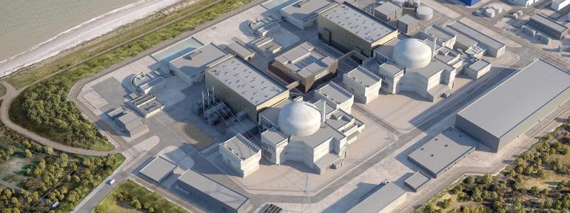 Kärnkraftsreaktorerna Sizewell B och C i Suffolk. Foto: EDF Energy.