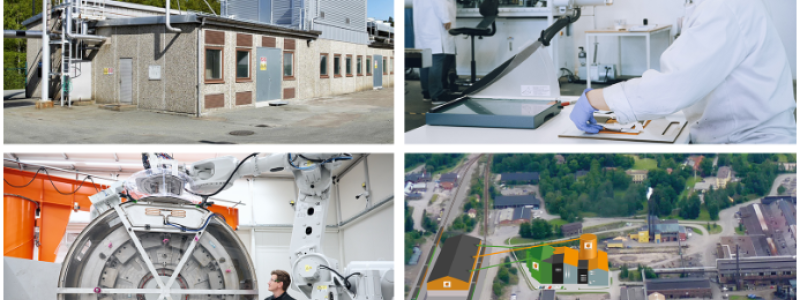 Bildkollage på fyra projekten som fått stöd. Foto: Göteborg Energi, GKN Areospace, Altris, FerroSilva/Energimyndigheten