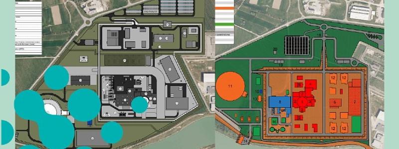 Slovenien går vidare med planer på nya kärnreaktorer. Planmaterial inkluder illustrativa bilder av en möjlig anläggningslayout (Bild: JEK2)