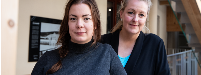 Melinda Persson och Linda Morén har deltagit med startupbolaget DIRI Safety Solutions i BizMakers affärsutvecklingsprogram Forest Business Accelerator. Foto: BizMaker