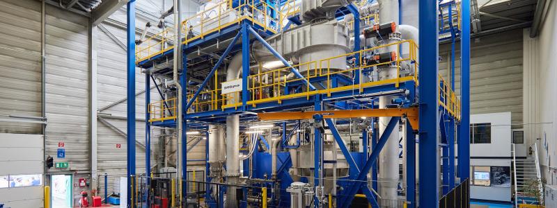 Produktionslinjen i Krefeld, Tyskland. Foto: Outokumpu