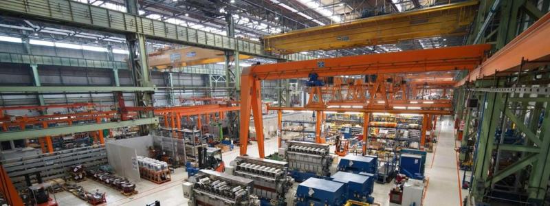 Fabriken i Trieste: Trots att produktionen har flyttats från Trieste kommer Wärtsilä att fortsätta sin verksamhet i Italien, med fokus på forskning och utveckling, försäljningsledning och upphandling. Dessa funktioner kommer att bibehållas i Trieste, medan företaget även fortsätter att betjäna sina kunder i Italien med hjälp av expertteam i Trieste, Genua, Neapel och Taranto. Foto: Wärtsilä: