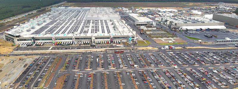Utsikt över området för Tesla Gigafactory Berlin-Brandenburg. Foto: Wikipedia Common, kredit: Michael Wolf, Penig