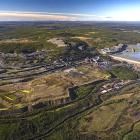 Flygfoto över LKAB:s verksamhet i Malmberget i Gällivare. Foto: LKAB.