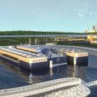 Planerad marin SMR-anlägging. Framatome och NuScale utökar sitt kärnbränslesamarbete med europeiska fabriker för att leverera bränsle till framtida SMR-projekt. Bild: NuScale