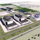 Visualisering av ett kärnkraftverk med två BWRX-300-reaktorer. Bild: Fermi Energia.