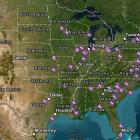 Karta över kärnkraftverk i USA. Det finns för närvarande 54 kärnkraftsverk i USA. Källa: U.S. Energy Information