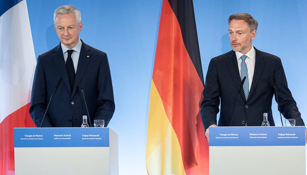 Frankrikes finansminister Bruno Le Maire (till vänster) och hans tyska kollega Christian Lindner. Foto: Deutschlands Bundesministerium der Finanzen / Photothek