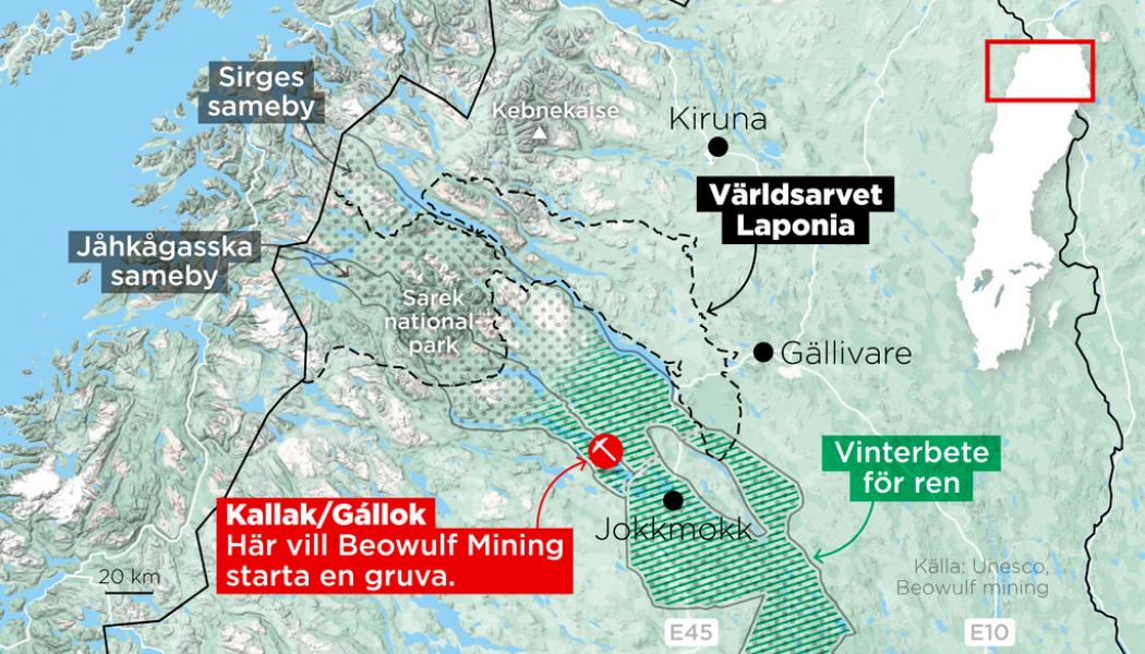 Anders Humlebo: Här vill Beowulf Mining starta en gruva, men de har mött kraftiga protester. Bland annat för att gruvan ligger på renbetesland.