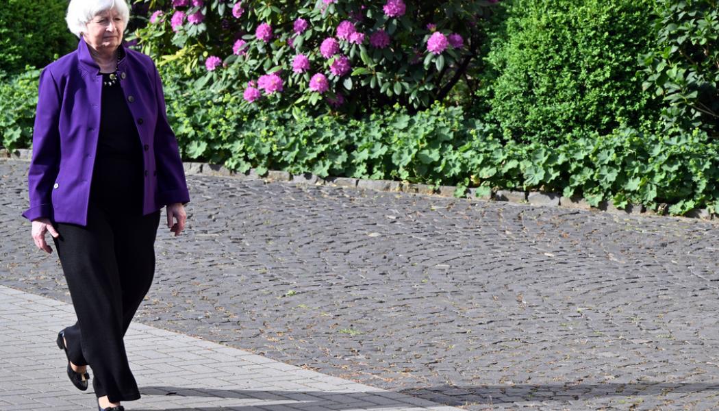 Federico Gambarini/dpa via AP/TT: USA:s finansminister Janet Yellen sade i förra veckan att beslutet om att stoppa betalningarna var 