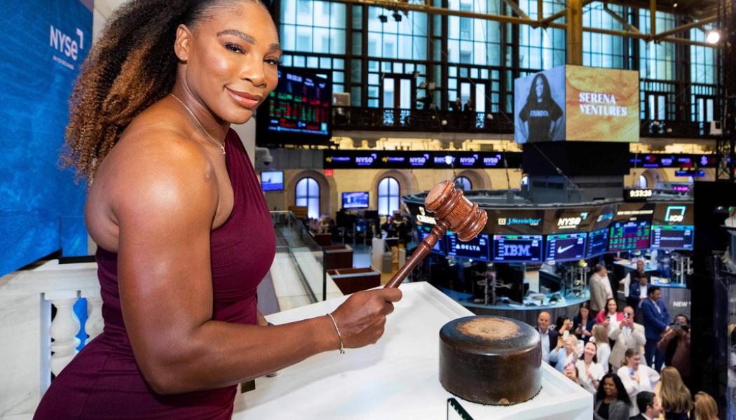 Allie Joseph/AP/TT: Tennisstjärnan Serena Williams, som öppnade New York-börsen på fredagen, hade inget att göra med börsnedgången under dagen.