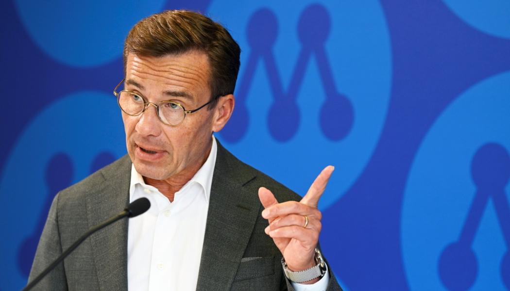 Fredrik Sandberg/TT: Moderaternas partiledare Ulf Kristersson ser inga problem med aktieutdelning. Arkivbild.