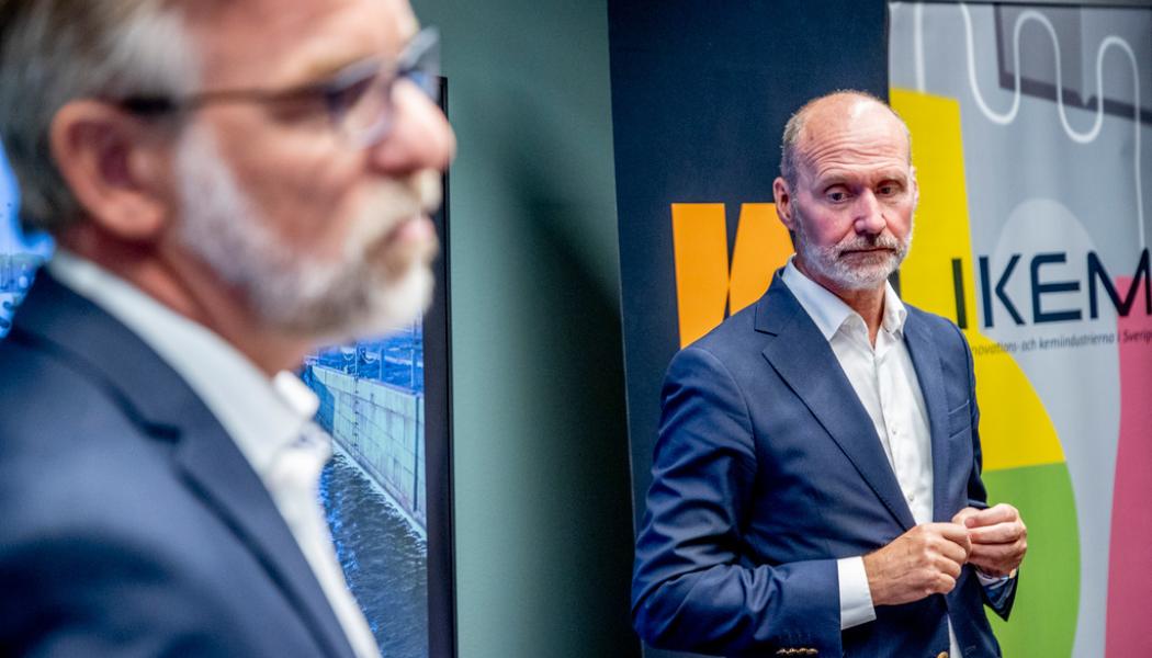 Adam Ihse/TT: Per Hidesten, vd för Industriarbetsgivarna, till höger. Arkivbild.