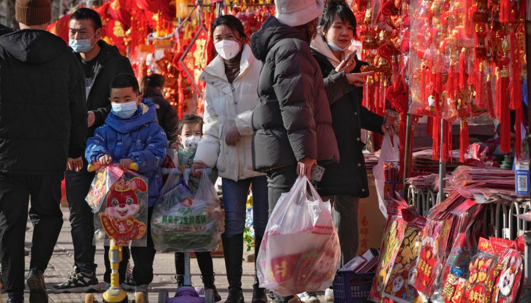 Andy Wong/AP/TT: Inflationen i Kina steg 1,8 procent i december. Arkivbild.