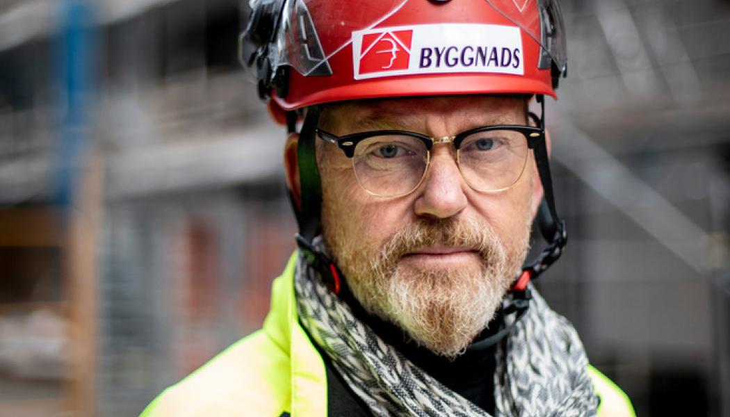 Christine Olsson/TT: Johan Lindholm, ordförande i fackförbundet Byggnads. Arkivbild.