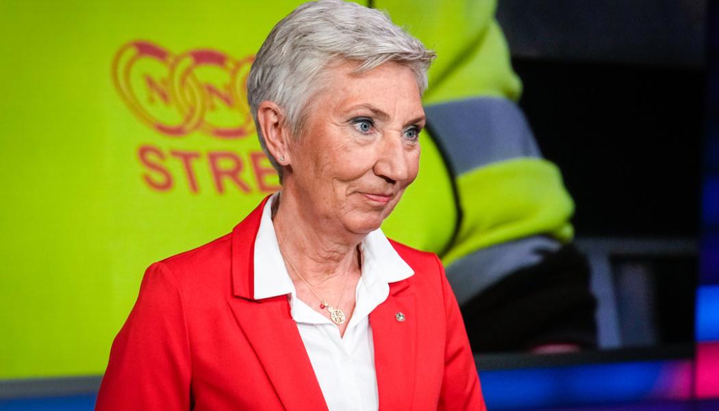 Beate Oma Dahle NTB/TT: Norska LO-ordföranden Peggy Hessen Følsvik i i samband med att hon gästade NRK tidigare i veckan.
