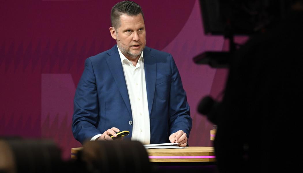 Jessica Gow/TT: Embracers vd Lars Wingefors förklarar vad som gått fel. Arkivbild.