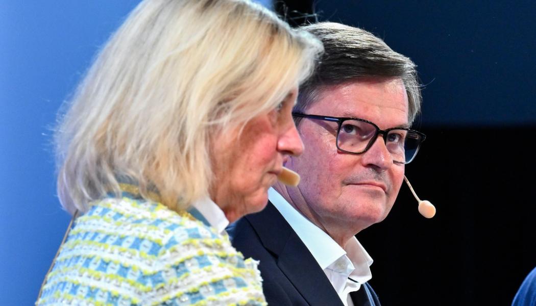 Claudio Bresciani/TT: Alectas styrelseordförande Ingrid Bonde och överstyrelsens ordförande Kenneth Bengtsson. Arkivbild.