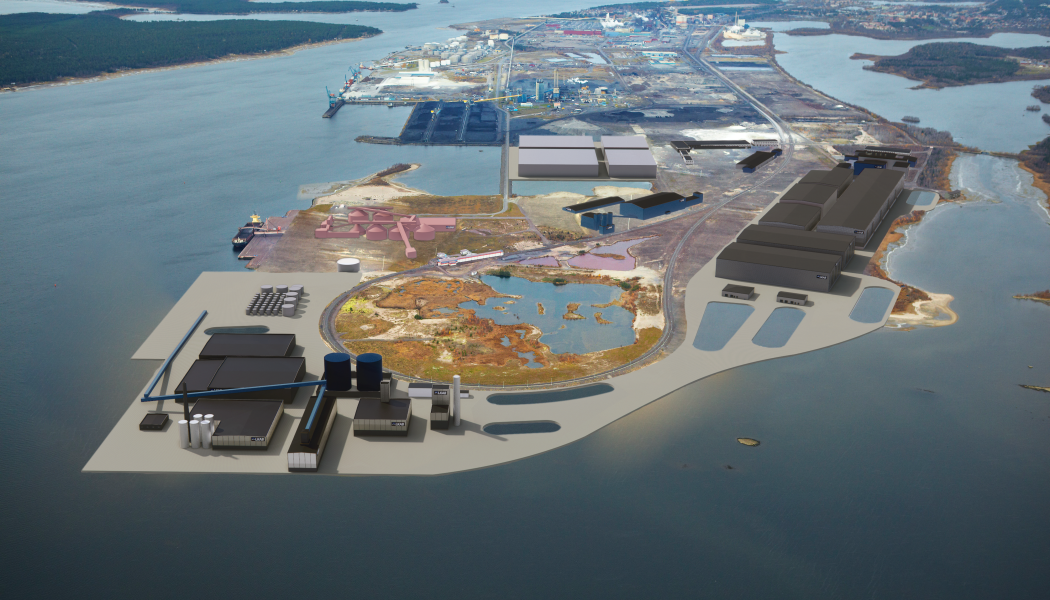 Illustration LKABs industripark för kritiska mineral med fullt utbyggda anläggningar. Ill: LKAB