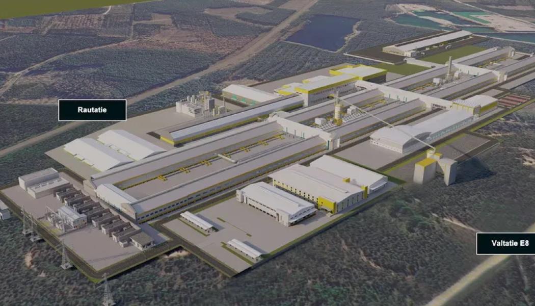 Fabriksplan. I Karleby och Kronoby planeras en produktionsanläggning för lågkoldioxidaluminium. Fabriken skulle bli 1,2 kilometer lång.
Bild: Arctial