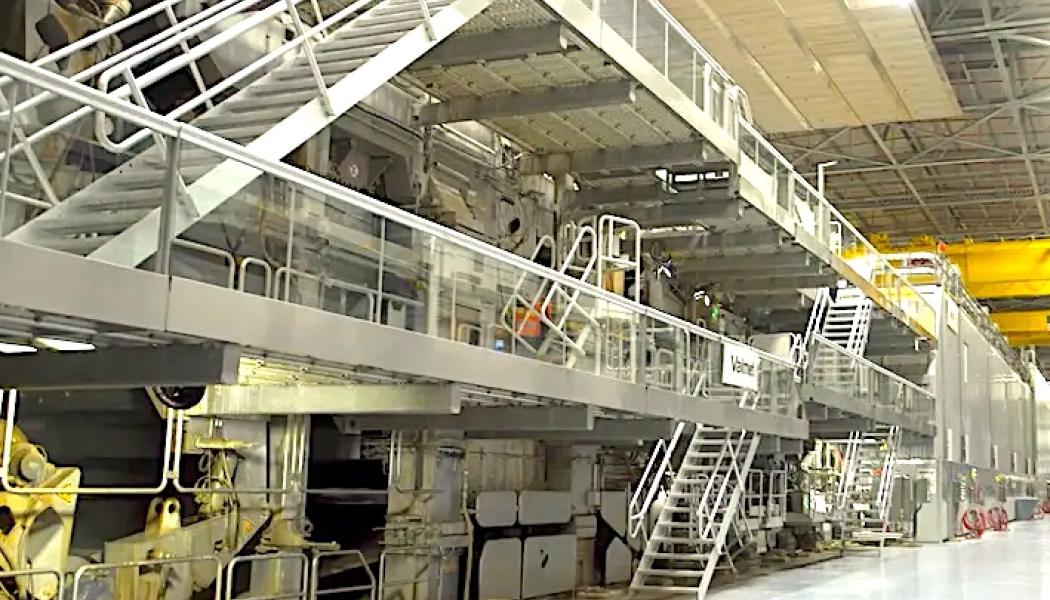 Bild på pappersmaskinen som nyligen levererades till Graphic Packaging Holding Company. Foto: Valmet