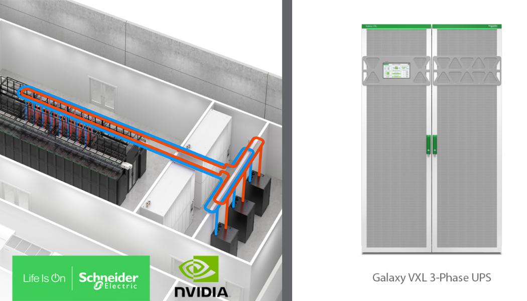 Referensdesignen för datacenter har tagits fram i samarbete med NVIDIA. Bild: Schneider Electric