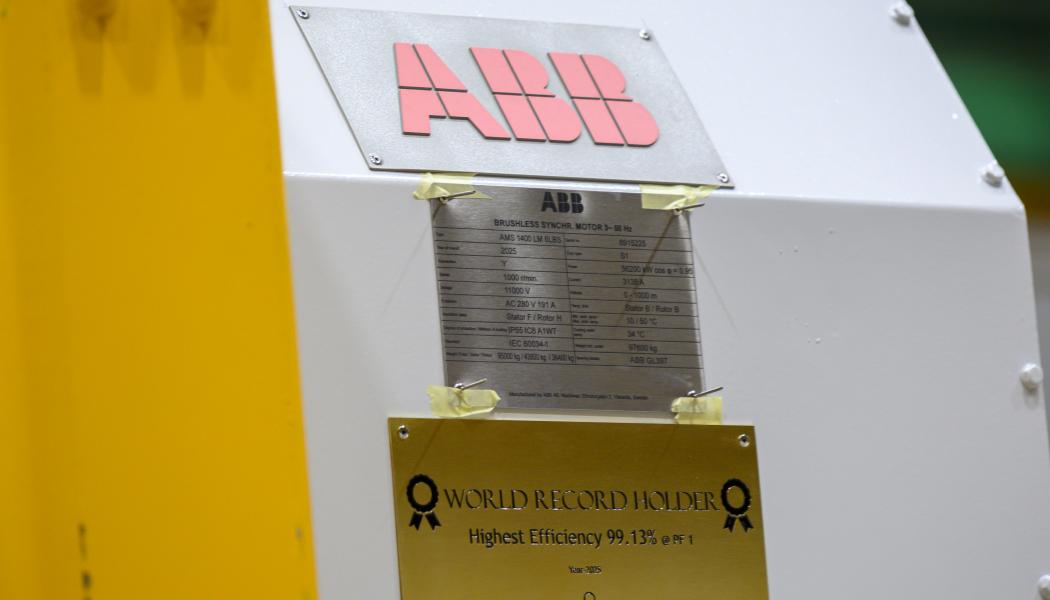 Den extremt energieffektiva motorn har tagits fram för ett stålverk i Indien. Foto: ABB