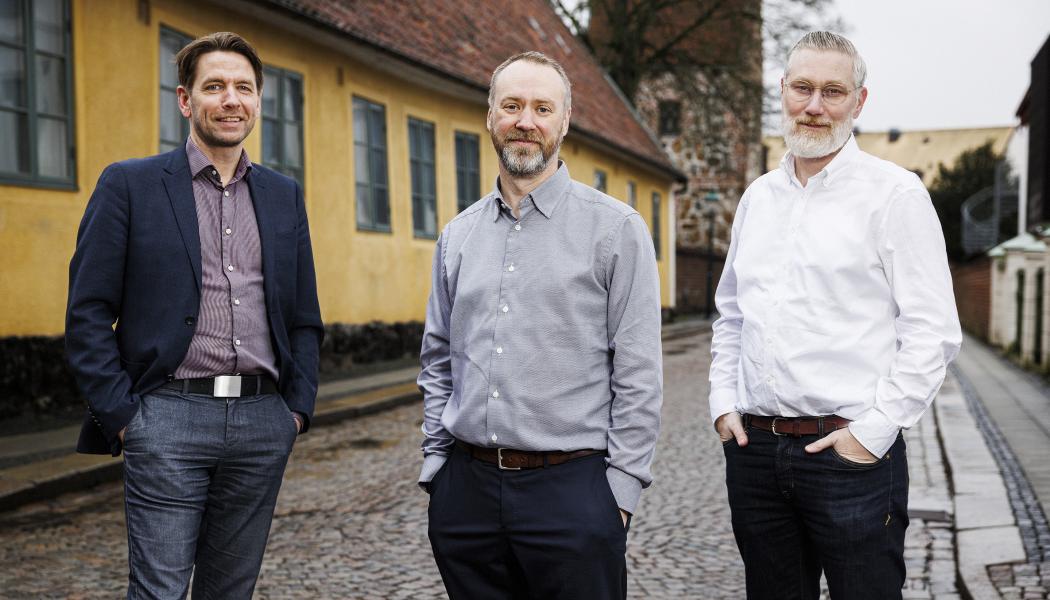 Mikael Westergren, sälj- och marknadschef, Markus Bylesjö, utvecklingschef och Ulrik Stenbacka, vd. Foto: Lars Jansson