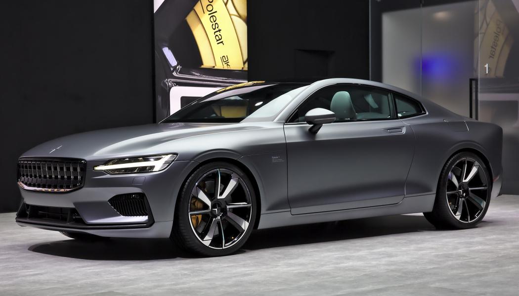Polestar 1 på en bilmässa i Genève 2018. Foto. Alexander Migl/Wikimedia Commons