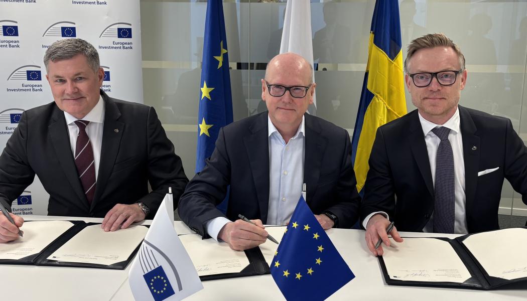 Undertecknande av låneavtal mellan EIB och Lantmännen. Foto: Lantmännen