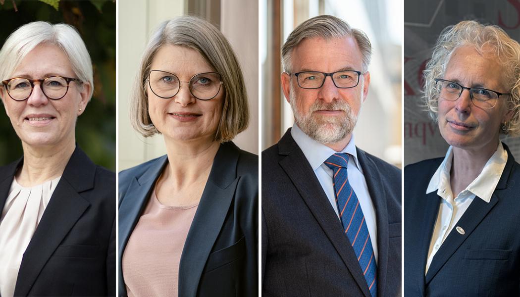 Sofia Wallström, vd Lif - de forskande läkemedelsföretagen, Jessica Martinsson, vd SwedenBIO, Jonas Hagelqvist, vd, IKEM och Anna Lefevre Skjöldebrand, vd, Swedish Medtech. Foto: Lif

