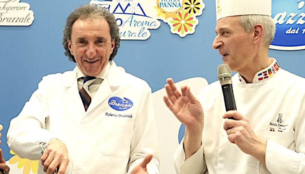 Teamet av seniorer består av personer som delar en lång historia med Brazzale, här till vänster i bilden. Foto: Brassale Spa Press