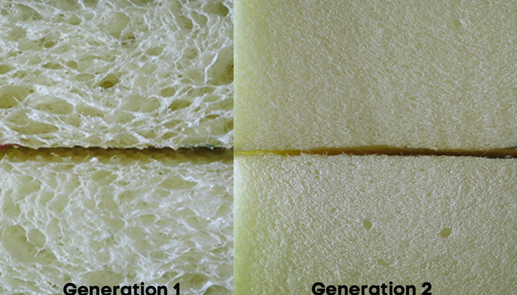 Bild ur RISE och Apples white paper “Cellulose foams: Sustainable solutions to replace fossil-based plastic foams”. Foto: RISE