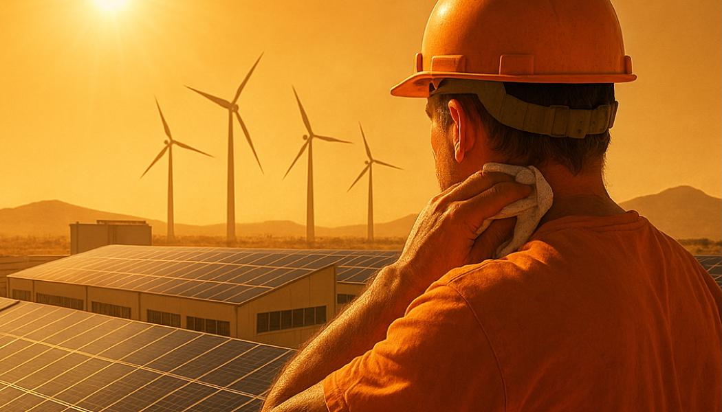 Om Net Zero-tekniken inte är anpassad för ett varmare klimat riskerar den att inte leverera som planerat. Det kan i sin tur skapa tvekan hos investerare och beslutsfattare. Bild: AI-genererad bild - ej ett fotografi, Upphovsrätt: Conventus.