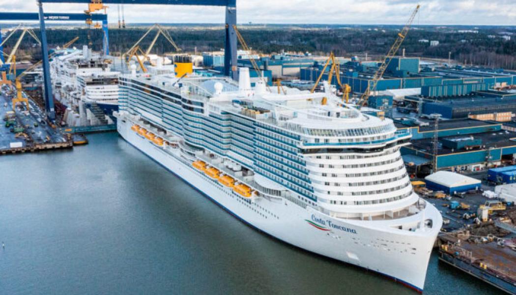 Kryssningsfartyget Costa Toscana vid Meyers Åbo-varv. Foto: Meyer Werft