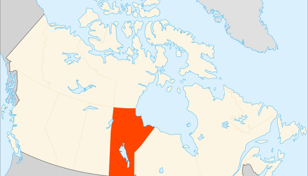 Provinsen Manitoba i Kanada är en glesbefolkad provins, men drygt 600 000 kvadratkilometer. Karta: EOZyo/Wikimedia Commons 