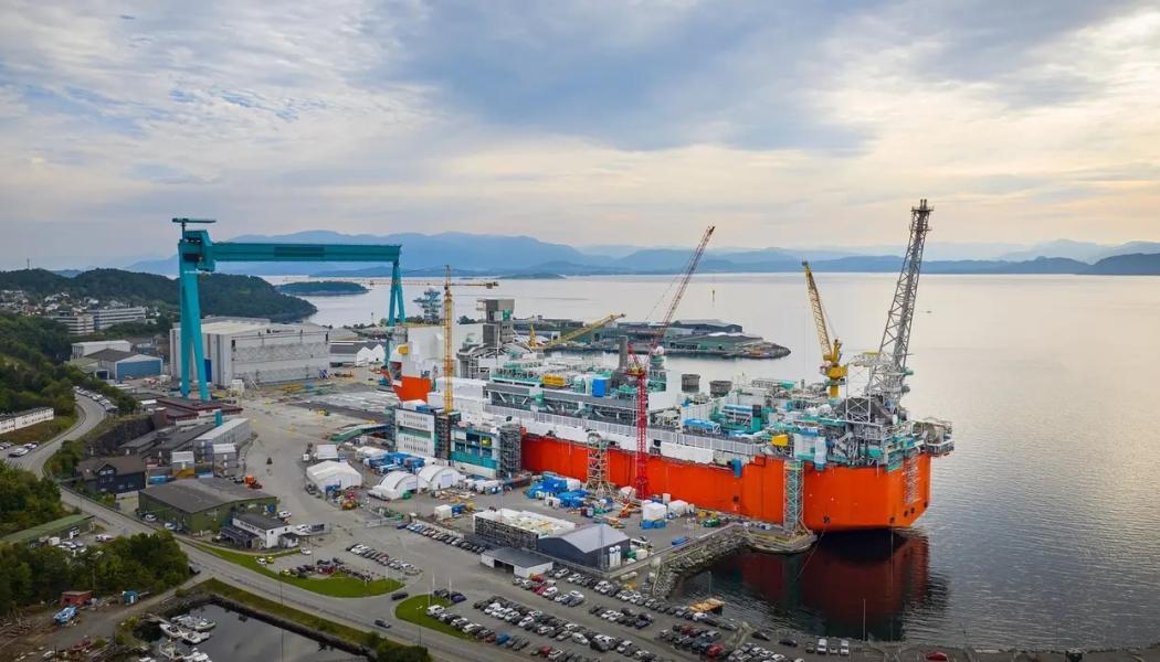 Equinors fartyg Johan Castberg FPSO vid Aker Solutions Stord, September 2023
Drönarfoto: Jonny Engelsvoll & Lizette Bertelsen / Equinor