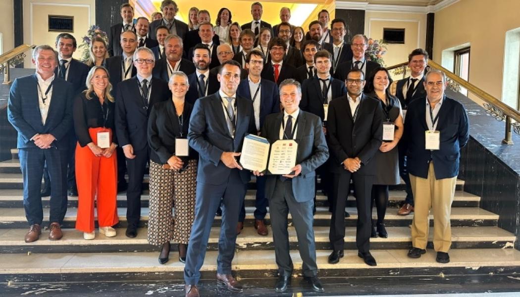 Europeiska industriledare från organisationen, Nuclear Alliance of the EU Member States, presenterar sin manifest. Foto: Nucleareurope